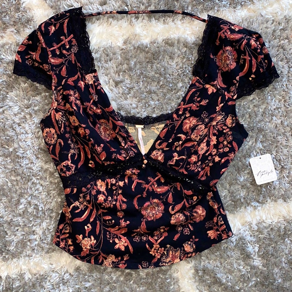 Free People Lace Detail Corset Top